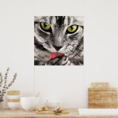 Verbluffend tafeltje feliene kattenlikkerpoot poster (Keuken)