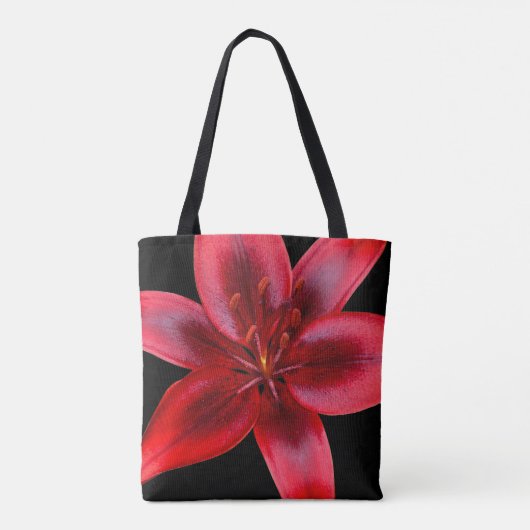 Verbluffend Tas met rode assiatische Lily Flower S (Achterkant)