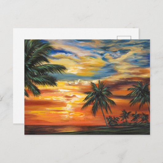 Verbluffend tropisch zonsonderstel briefkaart (Voorkant / Achterkant)