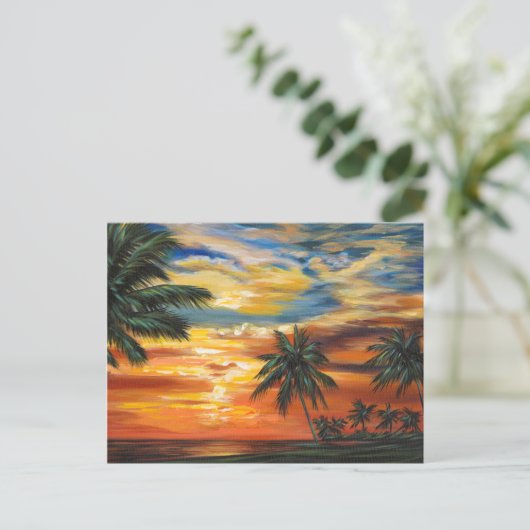 Verbluffend tropisch zonsonderstel briefkaart (Staand voorkant)