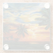 Verbluffend tropisch zonsonderstel glazen onderzetter (Achterkant)