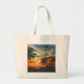 Verbluffend tropisch zonsonderstel grote tote bag (Voorkant)