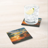 Verbluffend tropisch zonsonderstel kartonnen onderzetters (Insitu)