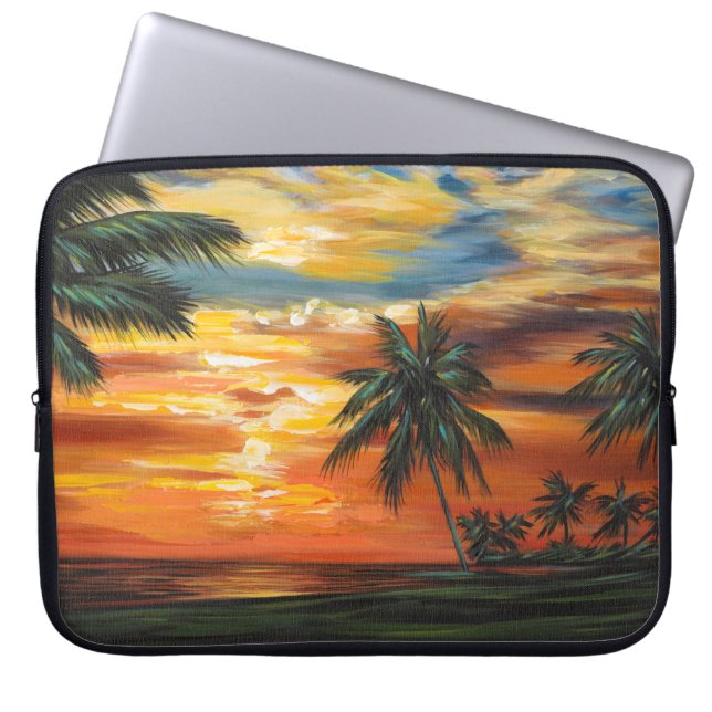 Verbluffend tropisch zonsonderstel laptop sleeve (Voorkant)