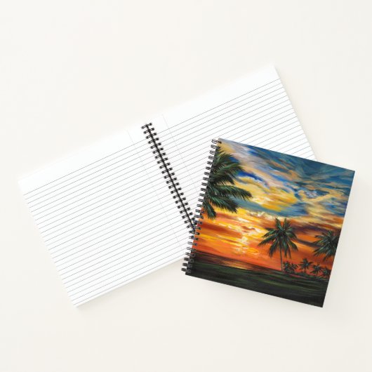 Verbluffend tropisch zonsonderstel notitieboek (Binnen)