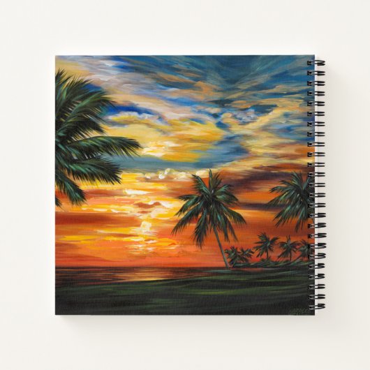 Verbluffend tropisch zonsonderstel notitieboek (Achterkant)