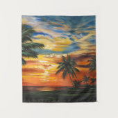 Verbluffend tropisch zonsonderstel wandkleed (Voorkant)