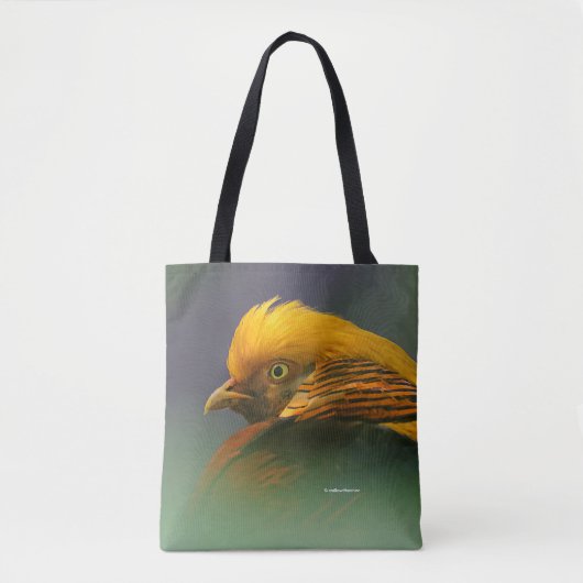 Verbluffend Vignetted Profile van een Golden Pheas Tote Bag (Voorkant)