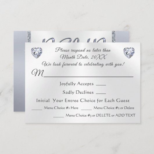 Verbluffend Weddenschap aanpassen, RSVP met keuze Kaart (Voorkant / Achterkant)