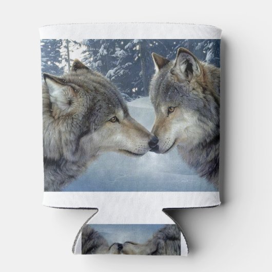 Verbluffend wolvenontwerp blikjeskoeler (Achterkant)