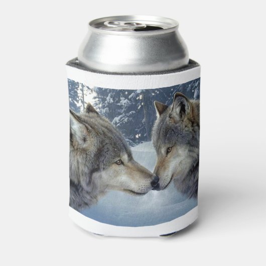 Verbluffend wolvenontwerp blikjeskoeler (Blikje Achterkant)