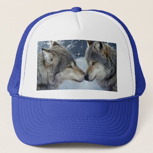 Verbluffend wolvenontwerp trucker pet (Voorkant)