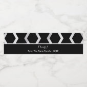 Verbluffend zilver, moderne Zig-Zag Waterfles Etiket (Enkel label)