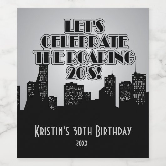 Verbluffend Zilver, partij van 1920 Wijn Etiket (Enkel label)