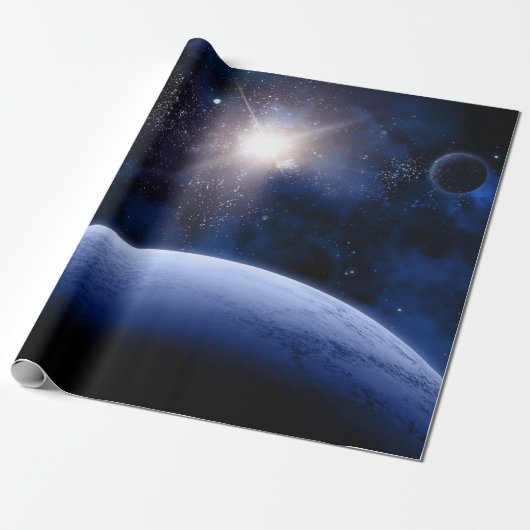 Verbluffend zonnestelsel cadeaupapier (Uitgerold)