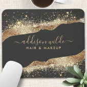 Verbluffend Zwart En Goud Glitter Script Zakelijk Muismat