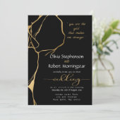 Verbluffend zwart en gouden Kintsugi Kaart (Staand voorkant)