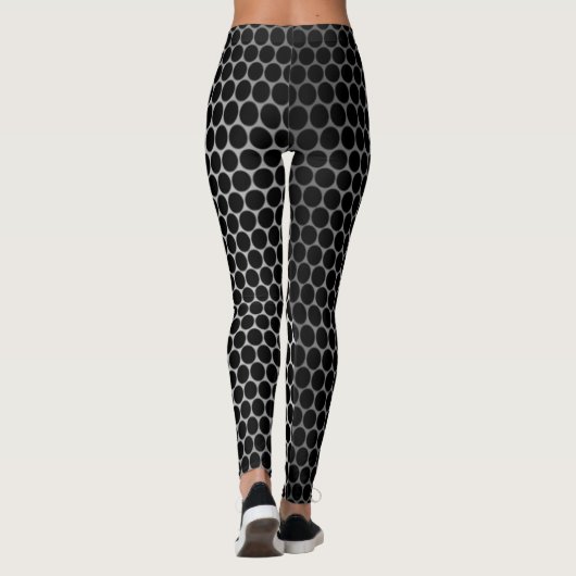 Verbluffend zwart en staal raster leggings (Achterkant)