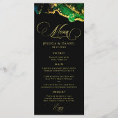Verbluffend zwart-groen 'Bronze Gold Weddenschap' Menu (Voorkant)