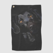 Verbluffend zwart labrador digitaal schilderij golfhanddoek (Voorkant)