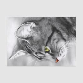 Verbluffend zwart-wit, keukenkat-ontkoppelingstaal tissuepapier