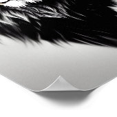 Verbluffend zwart-wit leeuwenportret poster (Hoek)