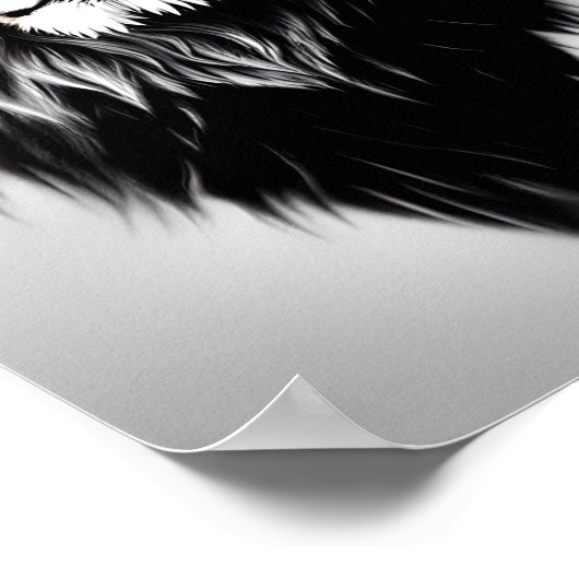 Verbluffend zwart-wit leeuwenportret poster (Hoek)