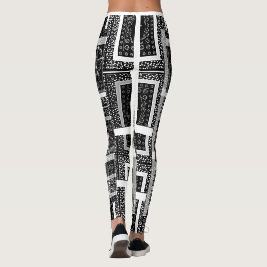  verbluffend zwart-wit mooi patroonontwerp leggings (Achterkant)