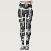  verbluffend zwart-wit mooi patroonontwerp leggings (Voorkant)