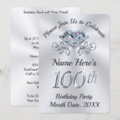 Verbluffende 100e verjaardag van uitnodigingen (Voorkant / Achterkant)