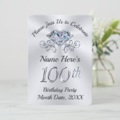 Verbluffende 100e verjaardag van uitnodigingen (Staand voorkant)