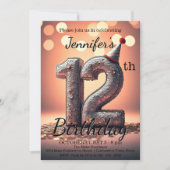 Verbluffende 12e verjaardag met Sequin Party Pet Kaart (Voorkant)