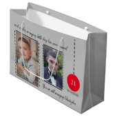 Verbluffende 21ste geboortedatum van Birthday: rod Groot Cadeauzakje (Voorkant Gekanteld)