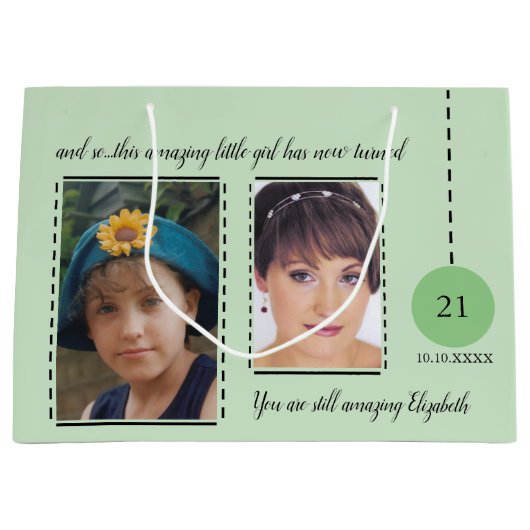 Verbluffende 21ste verjaardag van de geboorte, gro groot cadeauzakje (Voorkant)