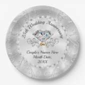 Verbluffende 25e Jubileum papieren Borden Papieren Bordje (Voorkant)