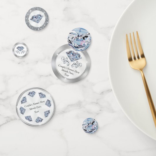 Verbluffende 2-zijdige gepersonaliseerde Diamond C Confetti (Groep)