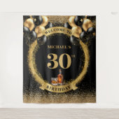 Verbluffende 30e verjaardag man whiskey feest tapi wandkleed (Voorkant)