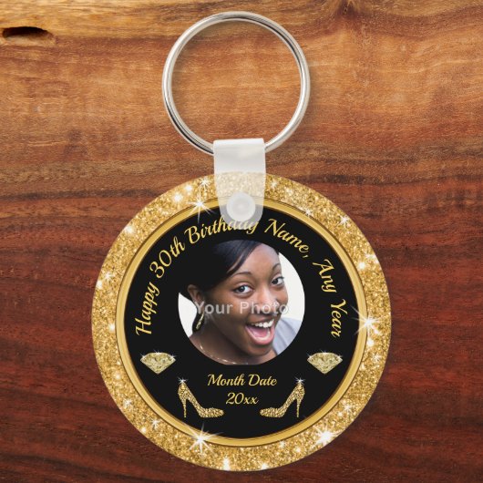 Verbluffende, 30e verjaardag persoonlijke feestdag sleutelhanger (Voorkant)