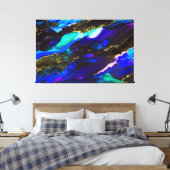 Verbluffende 3-panelbladcanvasafdruk alcoholinkt canvas afdruk (Insitu (Slaapkamer))
