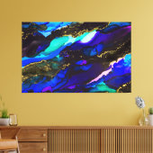 Verbluffende 3-panelbladcanvasafdruk alcoholinkt canvas afdruk (Insitu (Woonkamer))