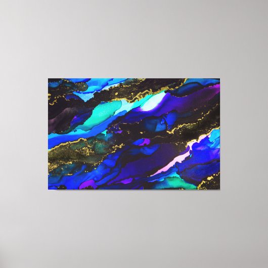 Verbluffende 3-panelbladcanvasafdruk alcoholinkt canvas afdruk (Voorkant)