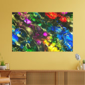 Verbluffende 3-panelbladcanvasafdruk alcoholinkt canvas afdruk (Insitu (Woonkamer))