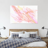 Verbluffende 3-panelbladcanvasafdruk alcoholinkt canvas afdruk (Insitu (Slaapkamer))