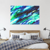 Verbluffende 3-panelbladcanvasafdruk alcoholinkt canvas afdruk (Insitu (Slaapkamer))