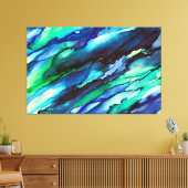 Verbluffende 3-panelbladcanvasafdruk alcoholinkt canvas afdruk (Insitu (Woonkamer))