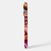 Verbluffende 3D Crimson Sticker Design voor Vrouwe iPhone Hoesje (Linkerkant)