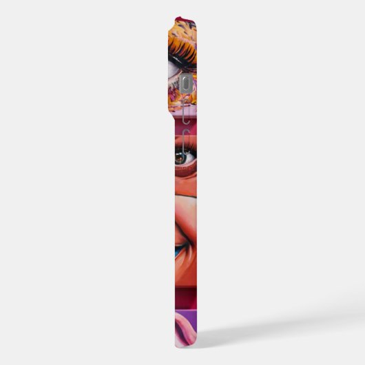 Verbluffende 3D Crimson Sticker Design voor Vrouwe iPhone Hoesje (Linkerkant)