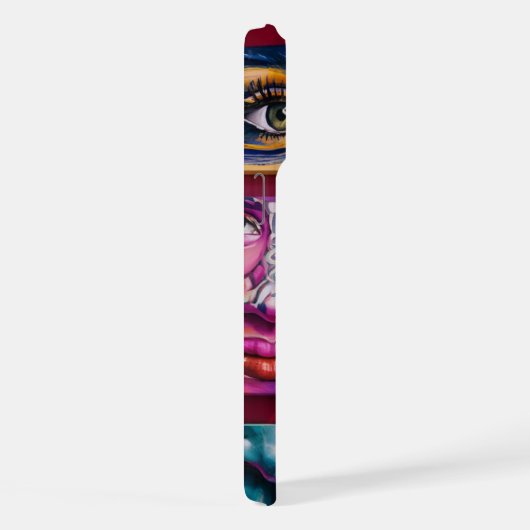 Verbluffende 3D Crimson Sticker Design voor Vrouwe iPhone Hoesje (Rechterkant)