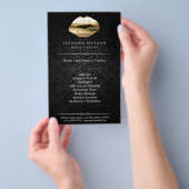Verbluffende 3D Gold Lips maken artistieke schoonh Flyer (Hand)