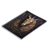 Verbluffende 3D gouden eenhoorn gepersonaliseerd Notitieboek (Linkerzijde)